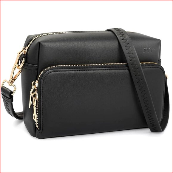 Vegan Leather Crossbody Bag with Adjustable Strap, Waterproof Microfiber - Picture 1 of 7